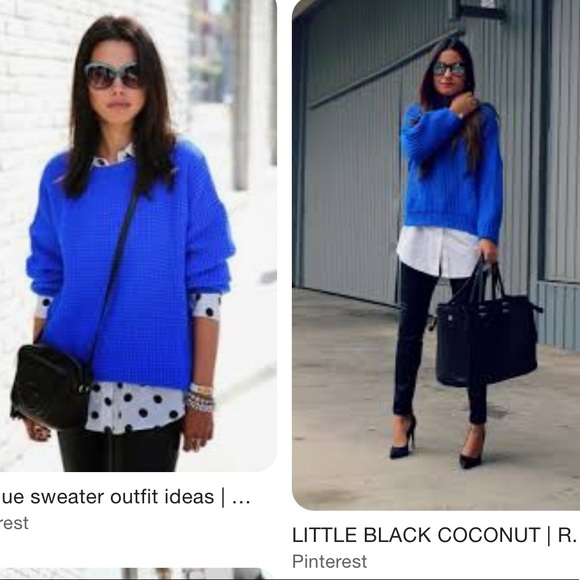 »EXPRESS» Royal Cobalt Lightweight Pullover VNeck Top, Luxurious Softness•Medium - Picture 11 of 16